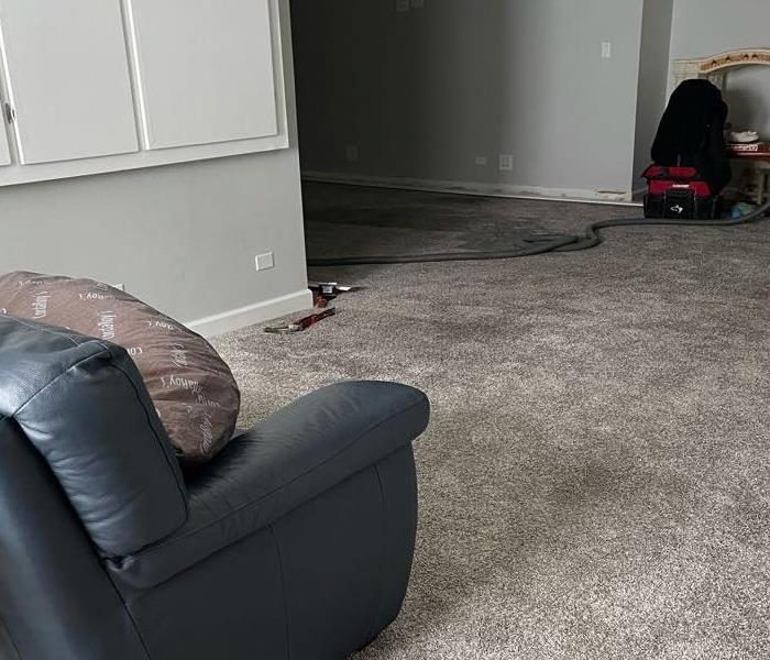 living room water damage