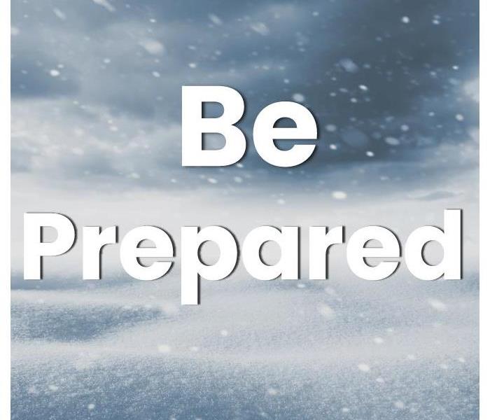 Winter Background with the phrase BE PREPARED