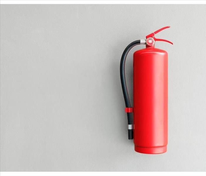 Fire extinguisher on a wall
